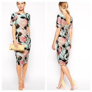 Asos Floral Print Pencil Dress NWT